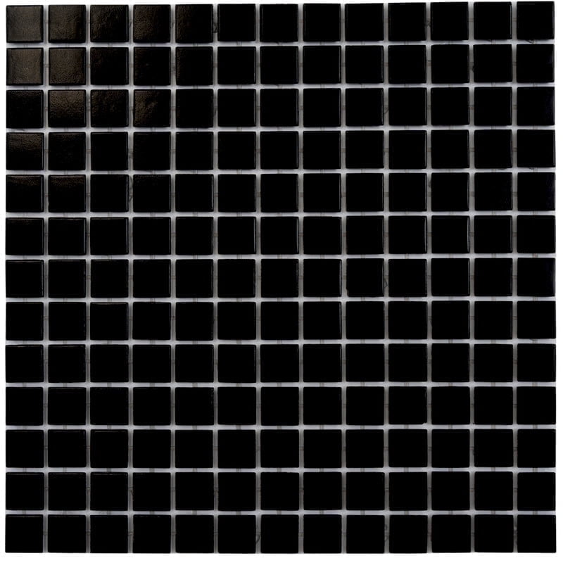 Dune 12 in. x 12 in. Glossy Black Glass Mosaic Wall and Floor Tile (20 sq. ft./case) (20-pack)