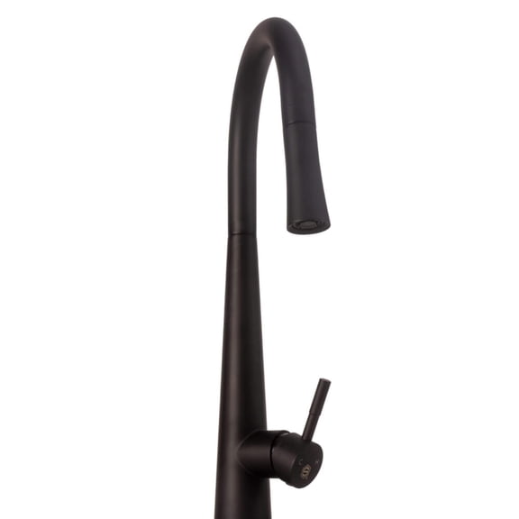 Strictly Sinks Pull Down Single Handle Kitchen Faucet with 360° Swivelling Spout, Spray & Stream Modes (Black)