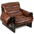 thumbnail image 6 of TidBay Faux Leather Accent Armchair, Mid-Century Modern Accent Chair, Thickened Cushion Single Sofa Chair, Lounge Chair for Bedroom Living Room, Brown, 6 of 6