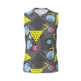 thumbnail image 4 of Yiaed Geometric Print Men's Singlet Vests Summer Running Muscle Tank Tops Gym Undershirt Round Neck Sleeveless for man, 4 of 5