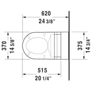 Duravit 253309-Dual Starck 2 0.8/1.6 Gpf Dual Flush Wall Mounted One Piece Elongated