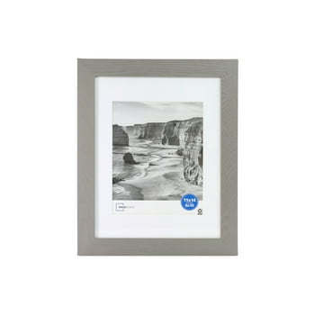 Mainstays 11x14 inch Matted to 8x10 inch Flat Wide Grey 1.5" Gallery Wall Picture Frame