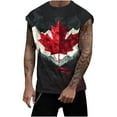 thumbnail image 2 of Camiseta sin mangas de cuello redondo para hombre, informal, a la moda, con estampado, sin mangas, deportiva, de poliéster, 2 of 5