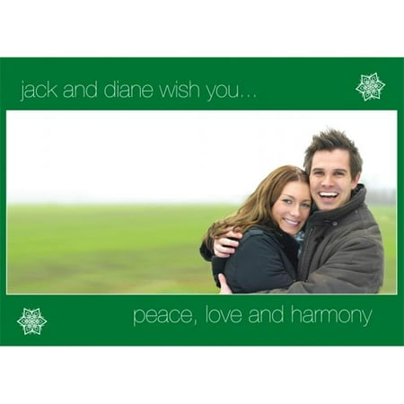Birchcraft Studios 2177 Customized Green Photo Card - Gold Lined Envelope with White Lining - Hunter Ink - Pack of (Best Green White Cards)