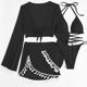 thumbnail image 4 of Conjunto de bikini para mujer 4 piezas Traje de baño de verano con borlas Trajes de baño simples (Negro L) Tmvgtek Para estrenar, 4 of 5