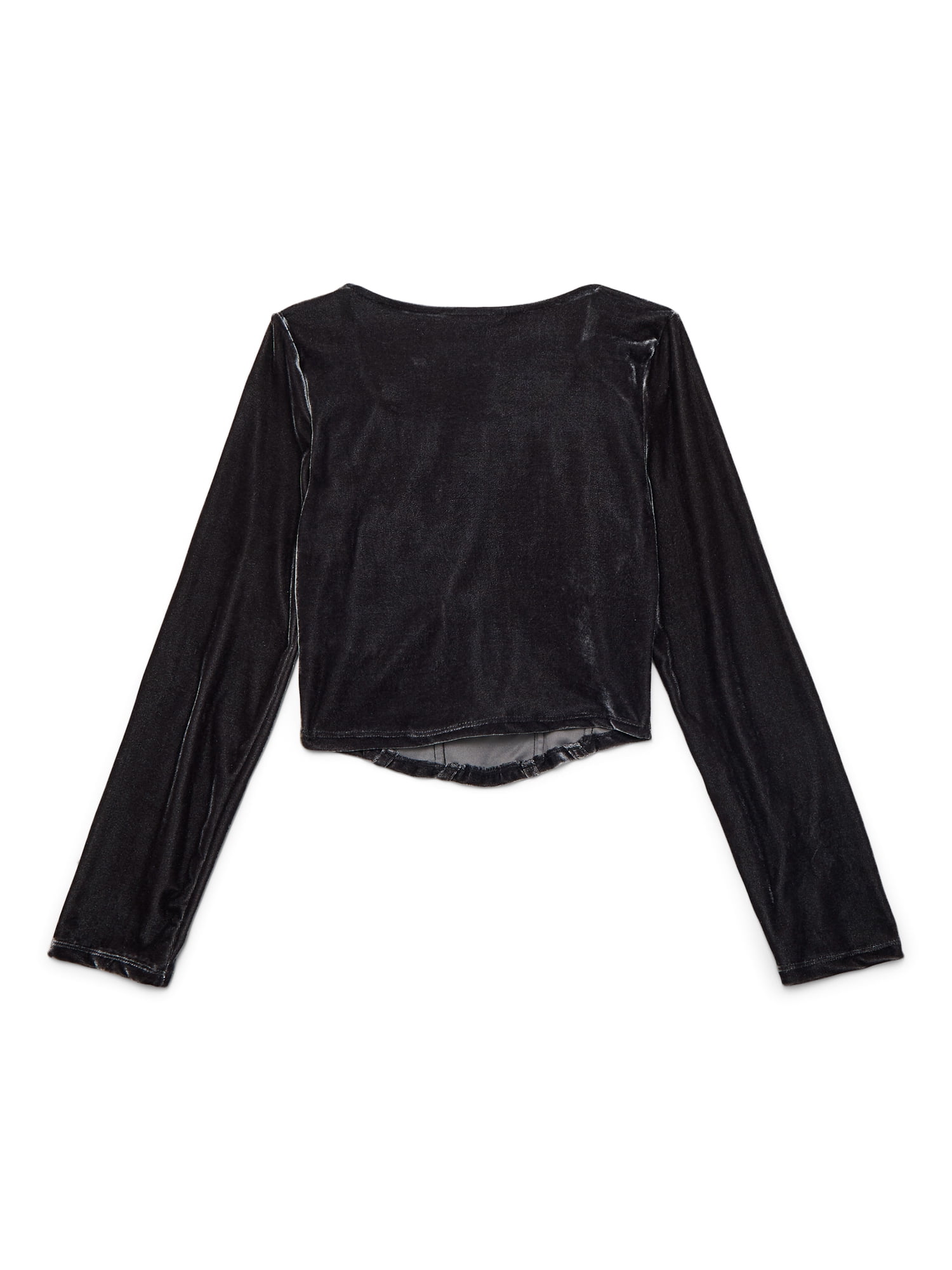Weekend Academy Girls Velvet Corset Top with Long Sleeves, Sizes 4-18