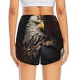 thumbnail image 2 of Lsque Noble Style Bald Eagle Printed Women's Running Shorts with Liner Pockets,Elastic Quick Dry Workout Athletic Gym Yoga Shorts,Womens High Waist Shorts-X-Large, 2 of 9