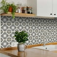 thumbnail image 2 of Mi Alma Vinyl Backsplash Decor - Black Flower Peel & Stick Tiles 6x6, 2 of 10