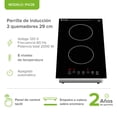 thumbnail image 3 of Estufa de Inducción 2 Zonas AVERA PIV2B Parrilla Empotrable Eléctrica, 3 of 9