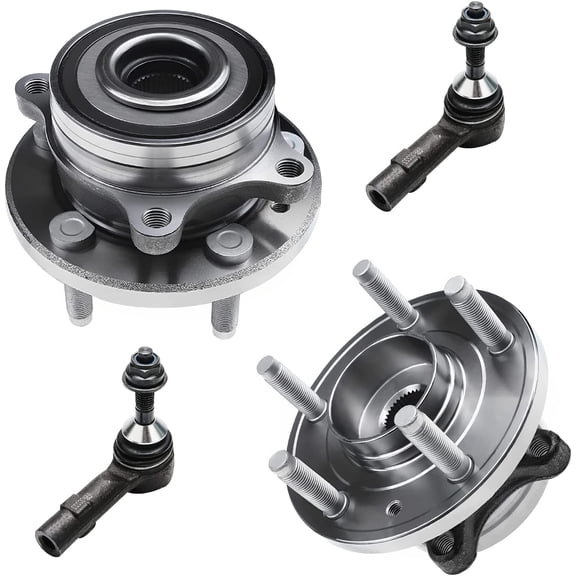 Detroit Axle - Front Wheel Bearing Hubs Assembly Outer Tie Rods for 2013-2019 Ford Taurus - 4pc Set