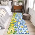 thumbnail image 4 of Watercolor Lemons Weeping 2'x6' Runner Rugs for Hallway Kitchen Bedside Non Slip Washable, Summer Blue Floral Entryway Rug Runners with Rubber Backing, Long Carpet Runner for Laundry Room, 4 of 8