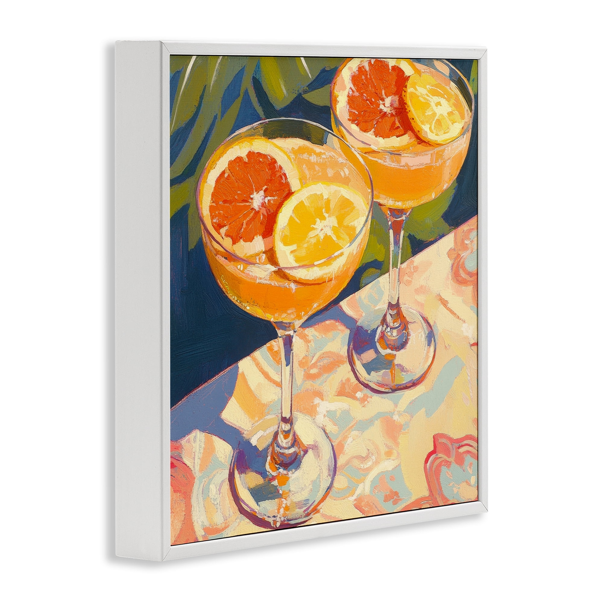 Stupell Industries Fruity Summer Cocktails White Framed Giclee Art, design by Petal Prints Design
