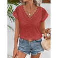 thumbnail image 5 of Womens V-Neck Off-Shoulder T-Shirt Short Sleeve Summer Blouse For Women, 5 of 5