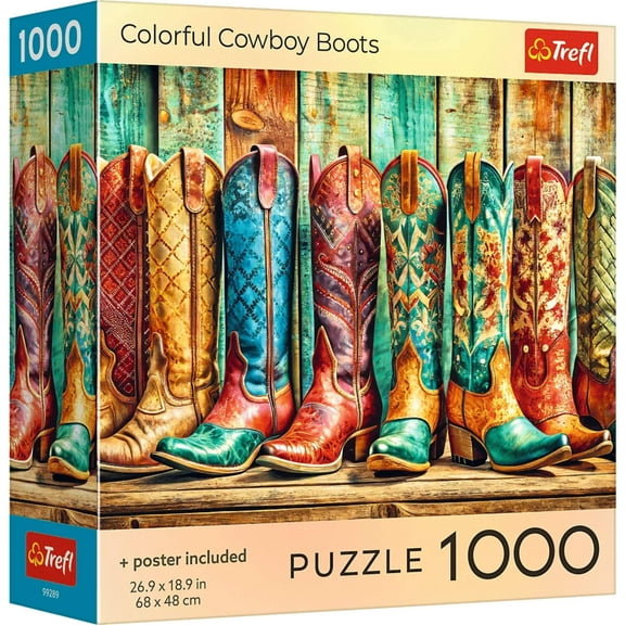 Trefl Red Colorful Cowboy Boots 1000 Piece Puzzle