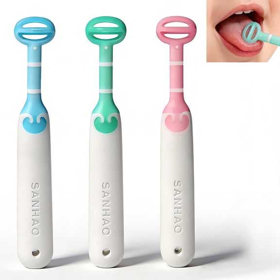 3 PCS Newborn Silicone Tongue Cleaner, Baby Oral Cleaning Set, Toddler Toothbrush for 0-6 Months and 6 to 18 Months, Tongue Brush Teething Brush Value Set