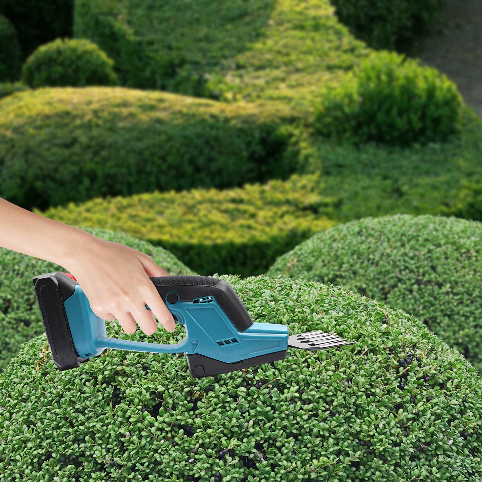 2-in-1 Cordless Hedge Trimmer & Grass Shear - 21V Lithium Battery Powered with 4.13" Cutting Width, 60min Runtime