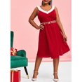 thumbnail image 1 of Tamaño además de terciopelo de Navidad una línea vestido del tanque Rosegal  Vestidos casuales de talla grande, 1 of 5