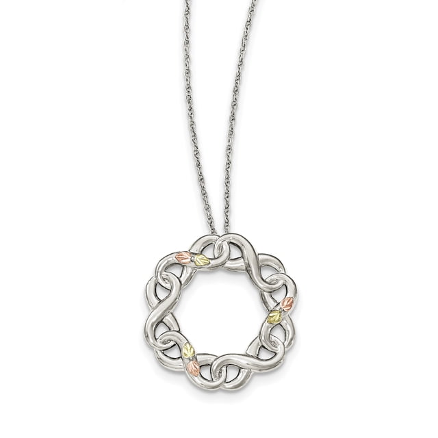 Sterling Silver & 12k Infinity Symbol Necklace (Weight: 5.99 Grams, Length: 18 Inches)