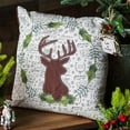 thumbnail image 2 of Evergreen Holiday Deer Square Pillow, 2 of 3