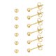 thumbnail image 2 of Juego de pendientes de acero inoxidable con bola redonda chapada en oro, 2 of 4