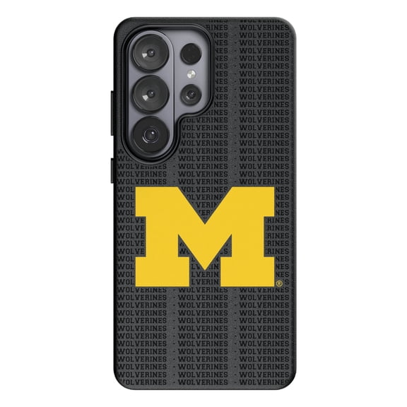 Keyscaper Michigan Wolverines Text Backdrop Galaxy Magnetic Bump Case