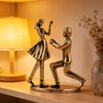 thumbnail image 6 of Yihuala Exquisited Metal Couple Figurine Statue With Romance Design For Tabletop Decoration Shelf Display Sculpture Figure, 6 of 16