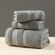thumbnail image 1 of Zhuge Juego de 3 toallas de baño de lujo para adultos, grandes, de microfibra supersuave, color gris., 1 of 4