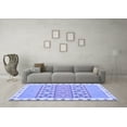 thumbnail image 3 of Ahgly Company Machine Washable Indoor Square Abstract Blue Contemporary Area Rugs, 5' Square, 3 of 4