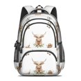 thumbnail image 2 of Highland Cow and Hat Print Backpack for School, Cute School Bag with Adjustable Shoulder Straps and Padded Back, 16.9"x12.6"x5.9", 2 of 5