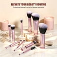 thumbnail image 3 of Livhil 10pcs Portable Travel Makeup Brush Set, Function Mini Makeup Brushes with Pouch(Pink), 3 of 9