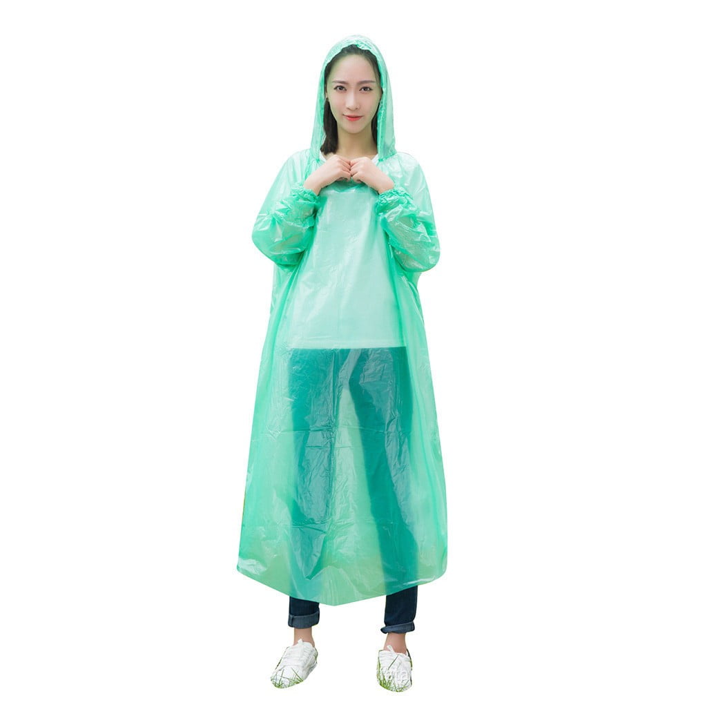 Disposable Adult Emergency Waterproof Rain Coat Poncho Hiking Camping Fishing 
