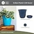 thumbnail image 5 of The HC Companies 10 Inch Eclipse Round Planter Pots with Drainage Holes & Attached Saucer, Lightweight UV-Resistant Plastic Indoor & Outdoor Planters, 2-Pack Flower Pots, Garden Home Decor, Slate Blu, 5 of 5