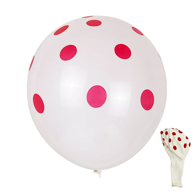 Yuarrent 100 piezas globos de lunares látex peso ligero punto de onda globo colorido atmósfera arreglo foto Props bebé Kits de decoración para fiestas Punto blanco/rojo Yuarrent HA062964-11B