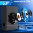 thumbnail image 2 of Barra de Sonido con Subwoofer, 2.1 Canales Separables, 200 W, para TV, Cine en Casa, Bluetooth/HDMI-ARC/Auxiliar/Opt, Sonido Envolvente 3D, 2 of 9
