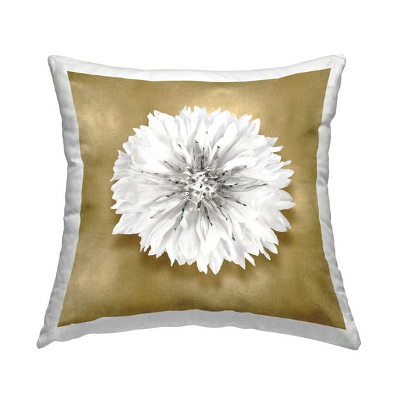 Stupell Industries Glam & White Dahlia Decorative Printed Throw Pillow, 18 x 18