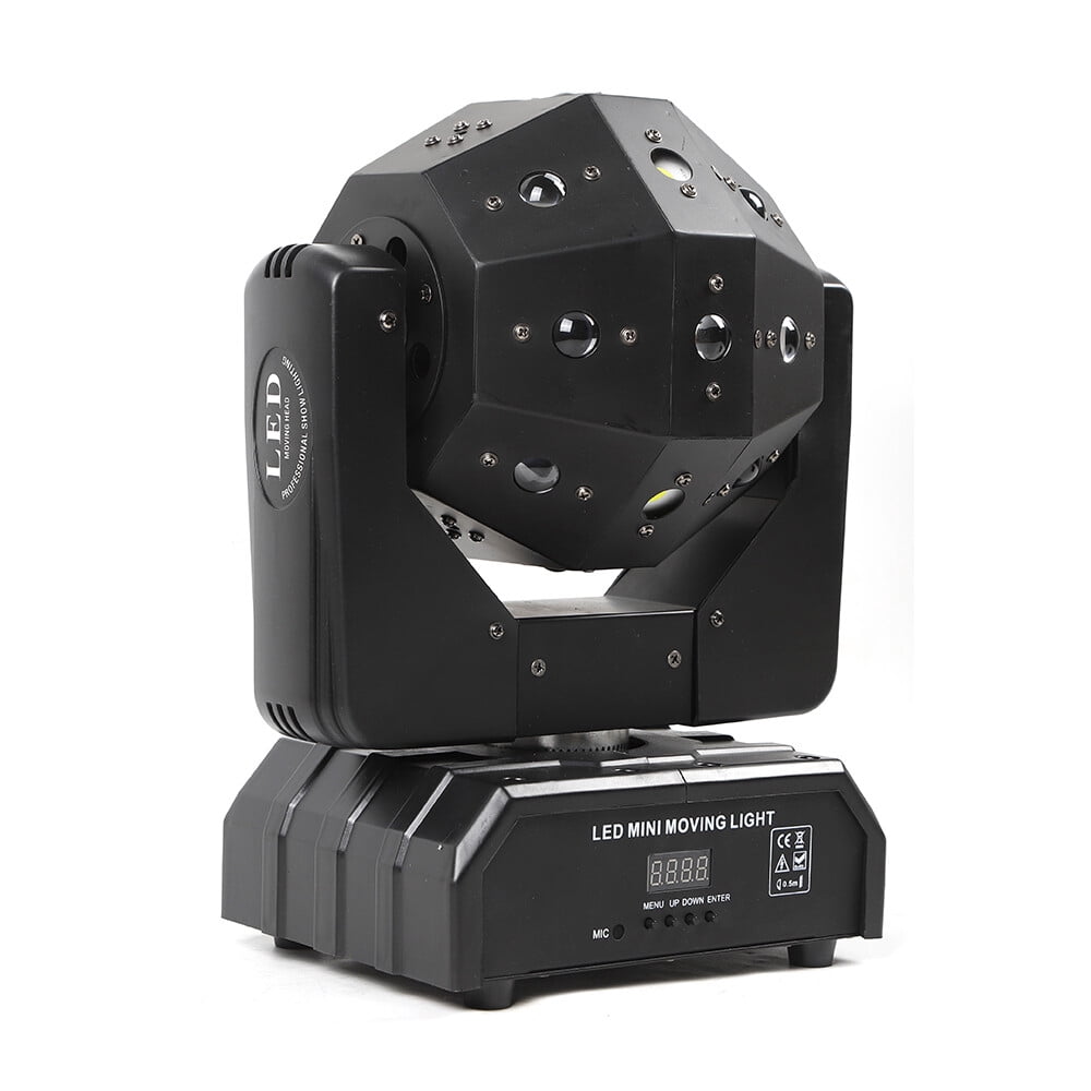Professional RGBW Stage Light with Lasers & Strobe – Multi-Mode DMX512, Voice Controlled, 360° Rotation LED Party & Event Lighting with Safety Features
