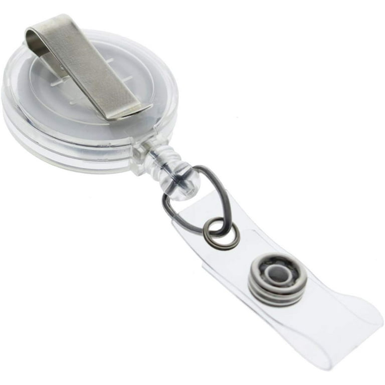 5 Pack - Translucent Retractable Badge Reel with Belt Clip - Cute Clear  Slide On Badge Extender/Holder with Vinyl I'd Strap for Nurse Name Tags,  Work