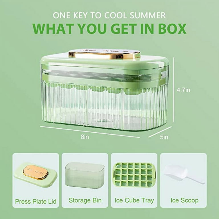 Ice Cube Tray With Lid & Bin  BPA Free Ice Tray For Freezer With