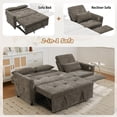 thumbnail image 4 of 2-in-1 Convertible Sleeper Sofa Bed with Recliner, Chenille Pull Out Couch with USB Ports and Three-Level Adjustable Backrest, 3 Seat Cloud Sectional Couch for Living Room, Dark Grey, 4 of 7