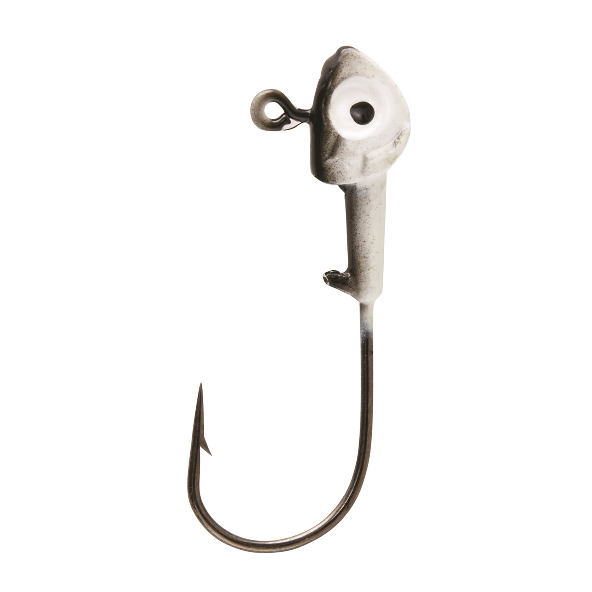 (2 pack) Eagle Claw Panfish Swimbait Head Fishing Jig, Black Pearl, 1/32 oz