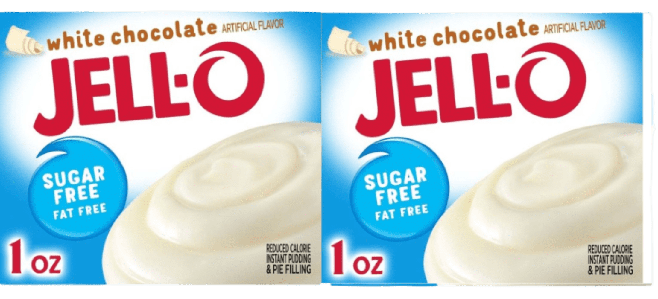 JellO White Chocolate Sugar Free Instant Pudding Mix & Pie Filling, Two 1 oz. Boxes