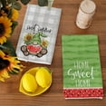 thumbnail image 3 of Watermelon Gnome Summer Kitchen Towels Dish Towels Set of 2,Grey Buffalo Plaid Sweet Hand Towels 18x26 Inch Dishcloth,Farmhouse Home Seasonal Holiday Summer Decorations AD332, 3 of 6