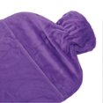 thumbnail image 4 of Bouillotte avec housse en peluche pour homme et femme, 2 L, en PVC souple, pour douleurs au cou et aux épaules, violet, 4 of 4