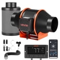 thumbnail image 1 of VEVOR Inline Duct Fan Kit Carbon Filter, 205 CFM 4 inch EC Motor Exhaust Ventilation Fan with 10-Speed, PWM Controller, App Control, Timer, Cooling System for Grow Tent, 1 of 9