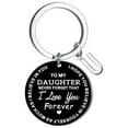 thumbnail image 1 of Llaveros para mujer, llavero de billetera, llavero de auto, lindo llavero DIY para mi hija, llavero de acero inoxidable negro con apellido de 26 letras, 2,5 cm, decoraciones de moda, 1 of 3