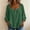 Green, variant on Women's Square Neck 3/4 Sleeve Blouse Button Detail Linen-Look Casual Top White XL