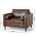 thumbnail image 5 of GDF Studio Hixon Contemporary Faux Leather Tufted Club Chair with Bolster Pillows, Dark Brown and Espresso, 5 of 12