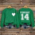 thumbnail image 2 of UPPADA Valentine's Day Women's Sweater Crew Neck Heart Print Long Sleeve Pullover Top Casual Knitted Sweatshirt for Romance Green,XL, 2 of 7