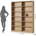 thumbnail image 3 of Bookshelf and Bookcase, 6-Tier Double Wide Bookshelves,Freestanding Display Storage Shelves, Tall Bookcases for Home Decor Bedroom, Living Room, Home Office,White, 3 of 7