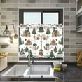 thumbnail image 4 of Yayeee Kitchen Curtains Tier Pair Light Filtering 27"x24" Rod Pocket Short Cafe Window Panel, Brown Christmas House, 4 of 7